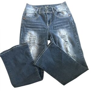 Angels Destructed Stretch Denim Jeans Womens 10 Short